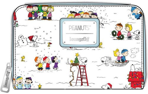 Loungefly Peanuts: Happy Holidays AOP Zip Around Wallet