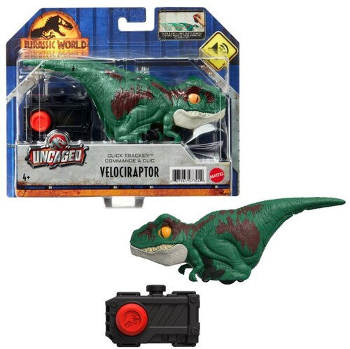 Mattel - Jurassic World Dominion Uncaged Click Tracker Velociraptor, Green